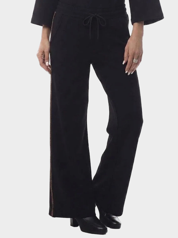 Modal Black Pant with Lurex Piping