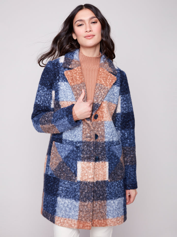 Moonlight Plaid Boucle Coat