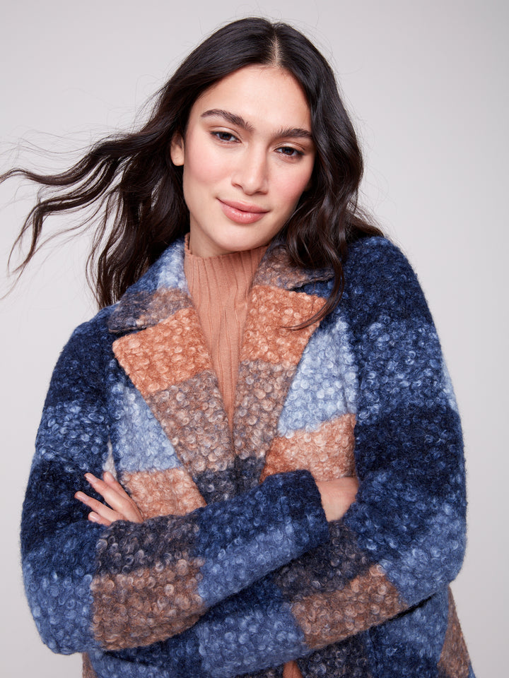 Moonlight Plaid Boucle Coat