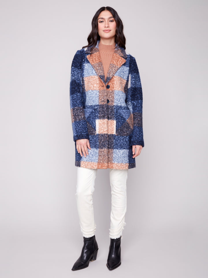 Moonlight Plaid Boucle Coat