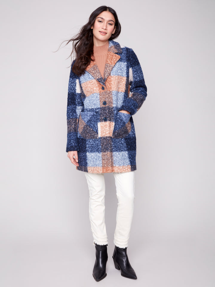 Moonlight Plaid Boucle Coat