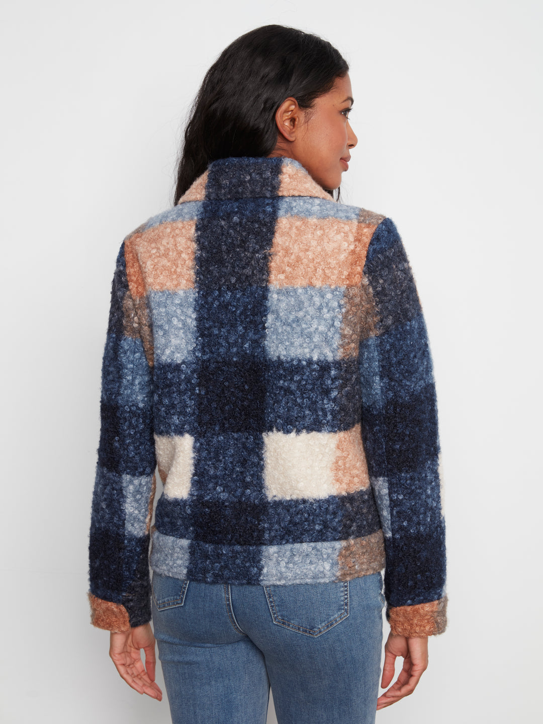 Moonlight Plaid Boucle Short Coat