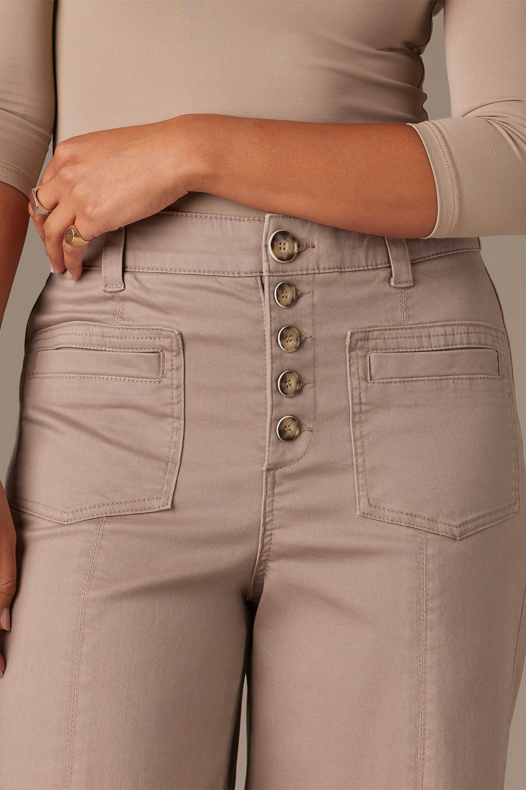 Moonrock Skyrise Button Fly Wide Leg Pant
