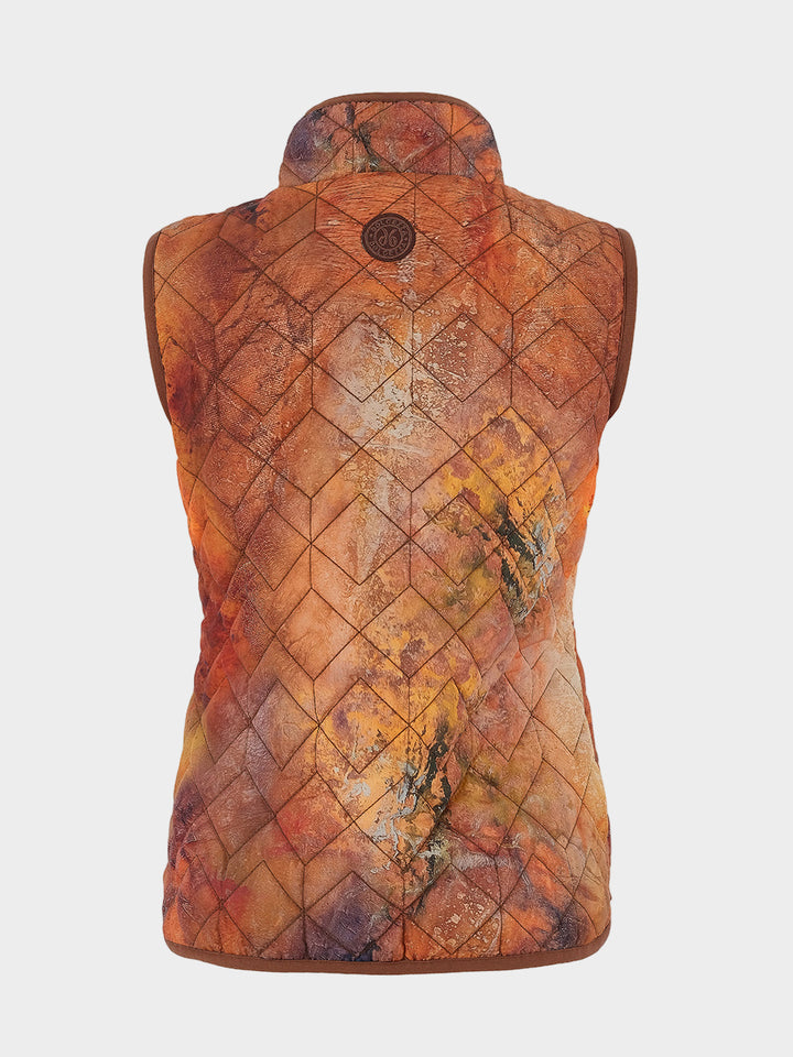 Mother Earth Print Puffer Vest
