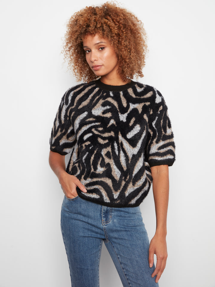 Mystic Jacquard Elbow Sleeve Plush Sweater