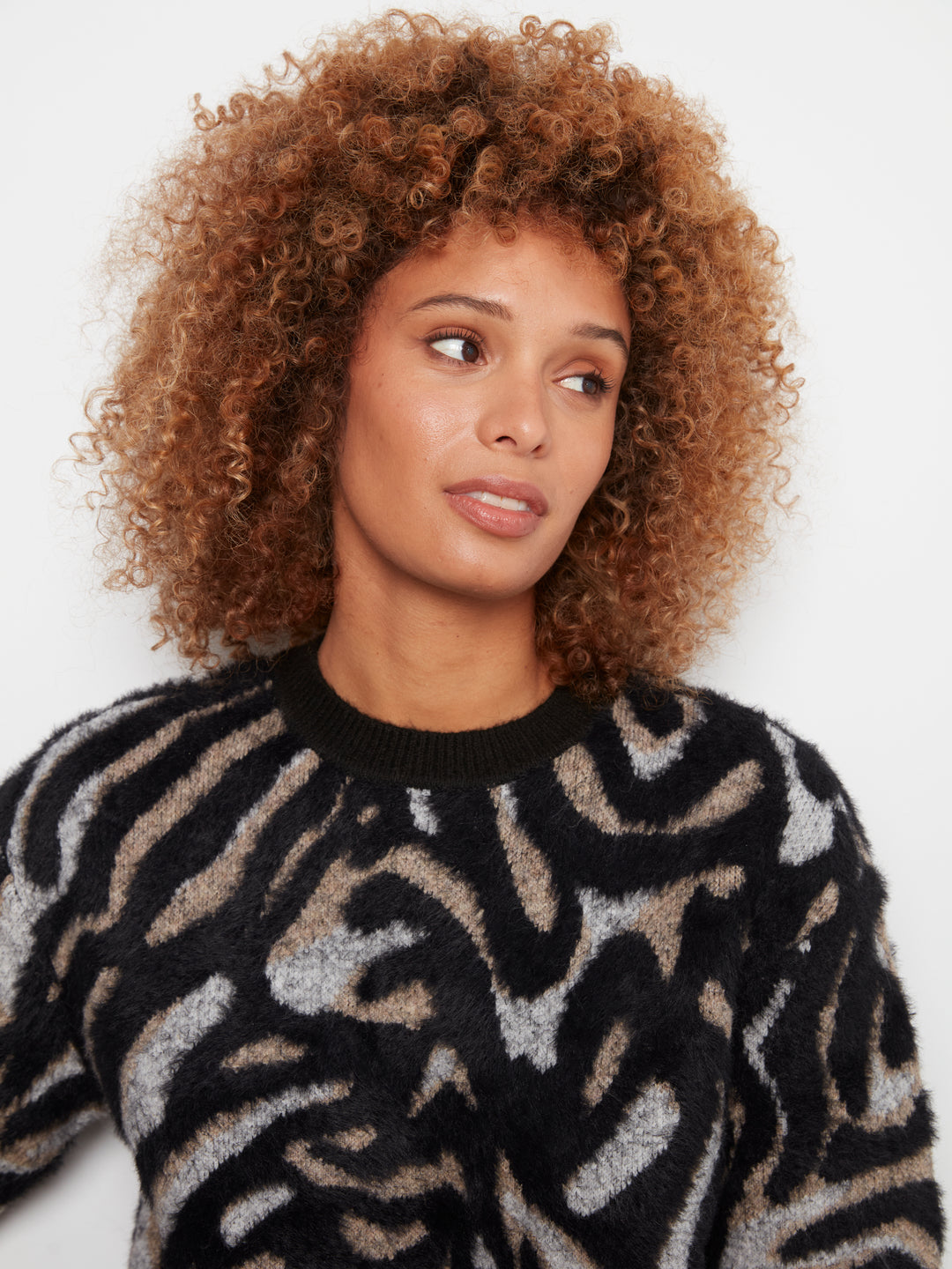 Mystic Jacquard Elbow Sleeve Plush Sweater