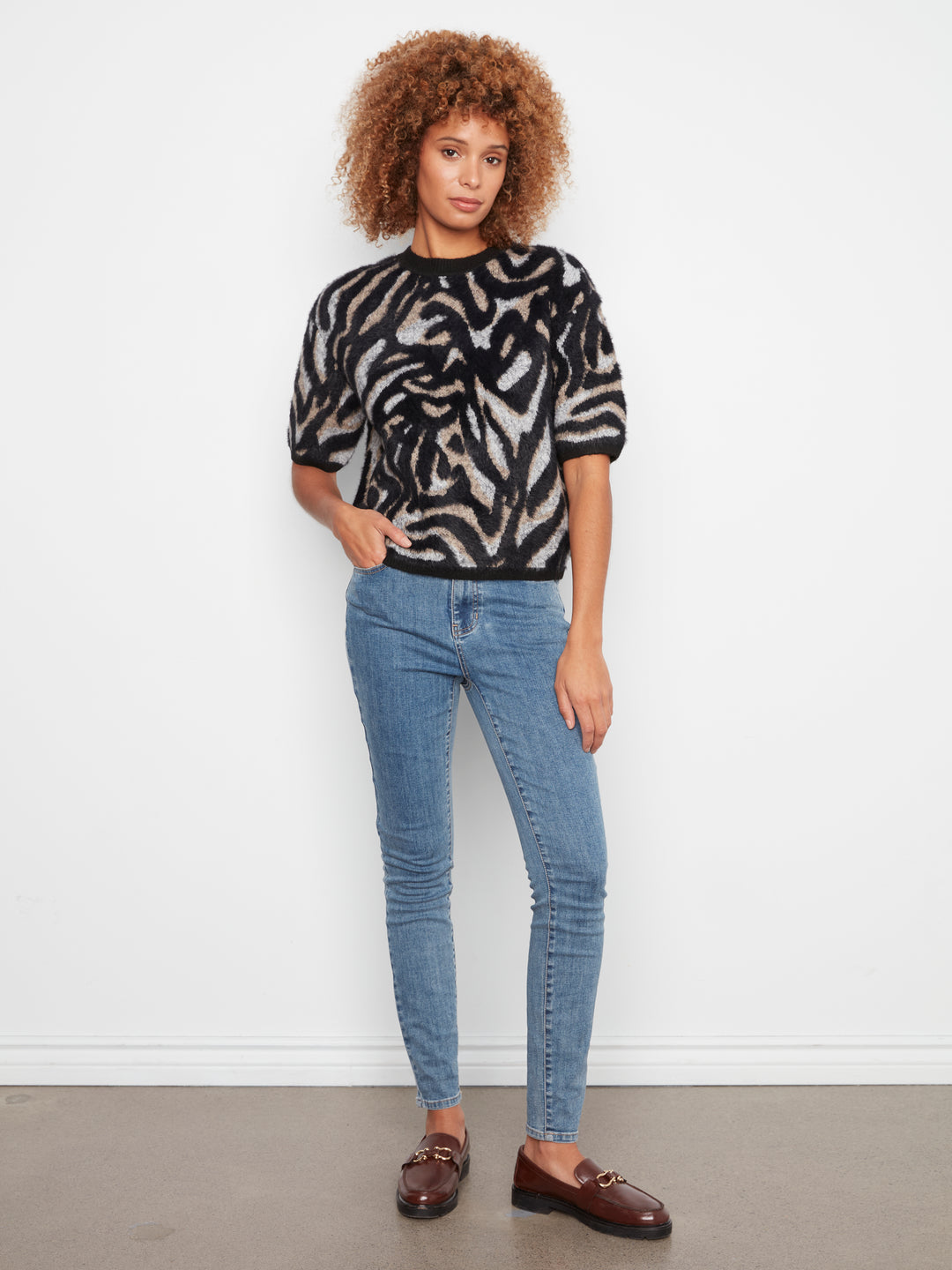 Mystic Jacquard Elbow Sleeve Plush Sweater