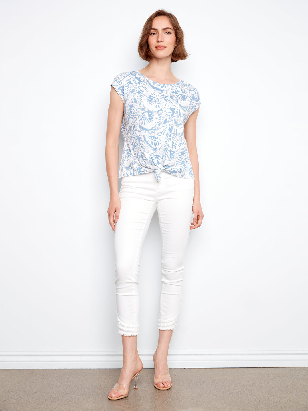 Mystic Print Tie Front Top