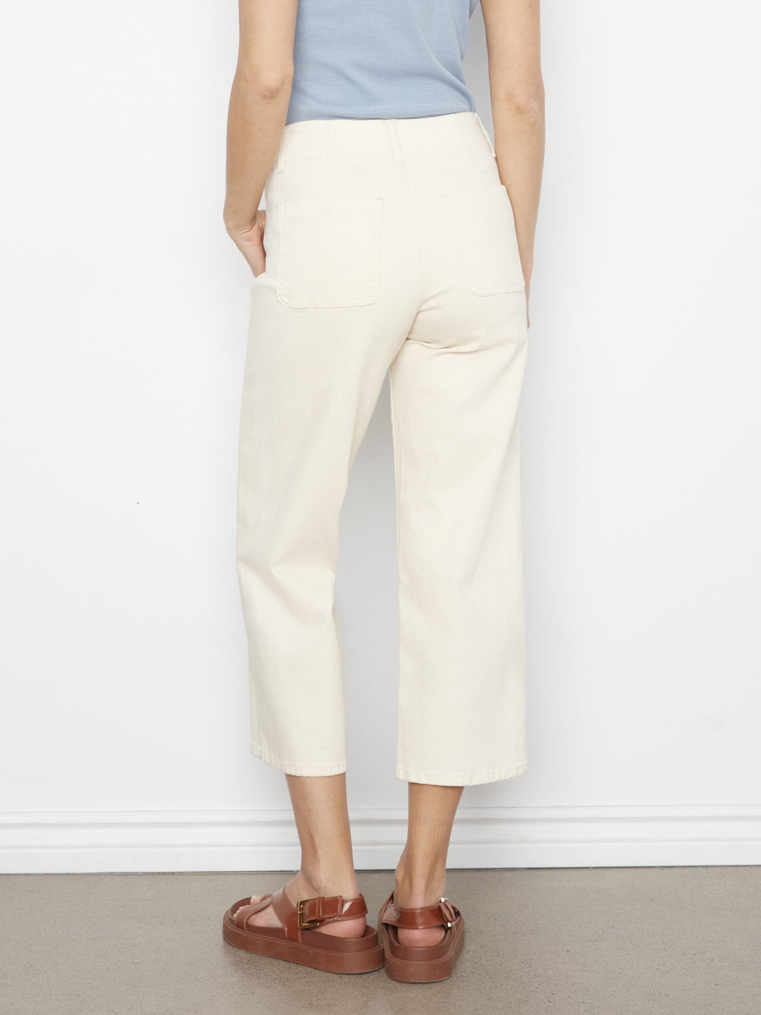 Natural Button Fly Straight Leg Twill Pant