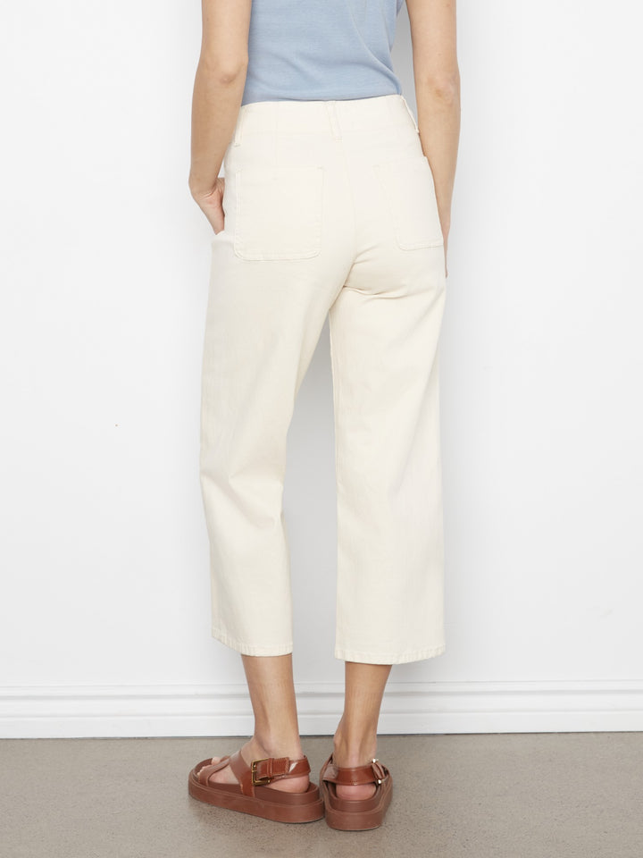 Natural Button Fly Straight Leg Twill Pant
