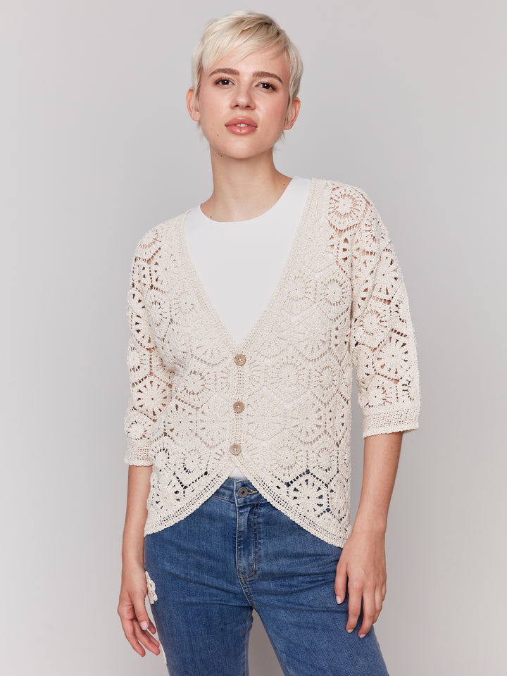 Natural Crochet Cardigan