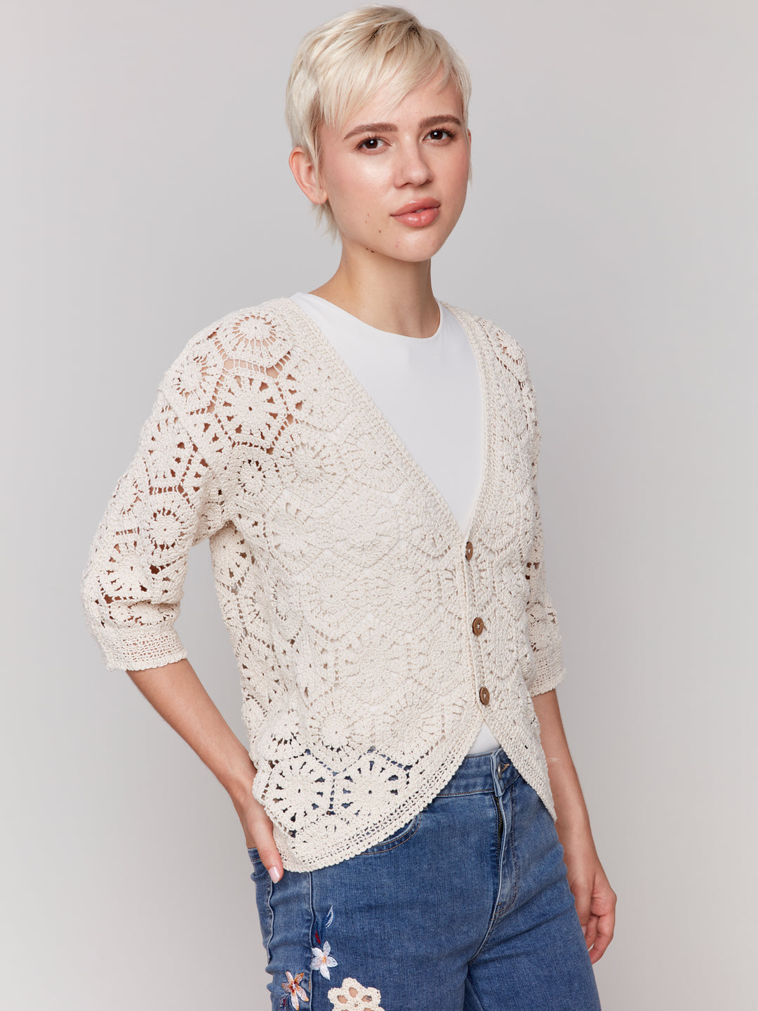 Natural Crochet Cardigan