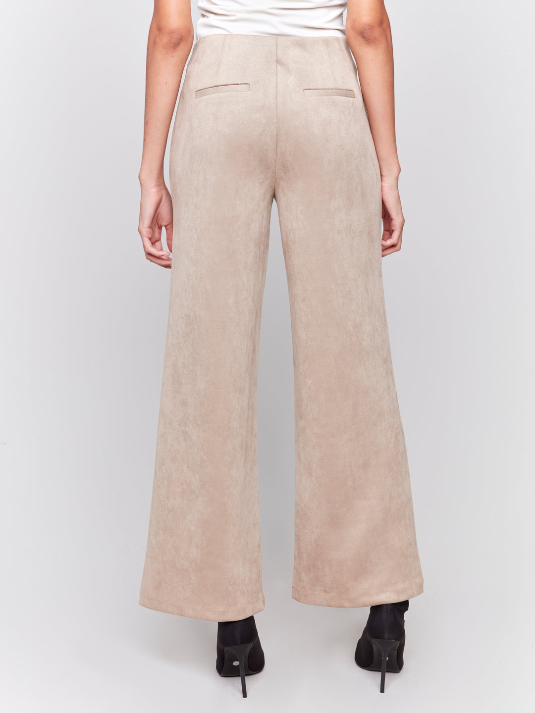 Natural Faux Suede Pull On Pant