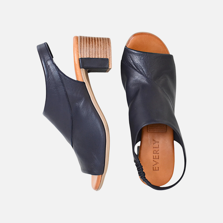 Navy Phoenix Leather Sandal