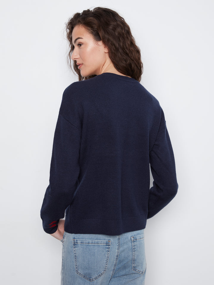 Navy Queen Of Hearts Sweater