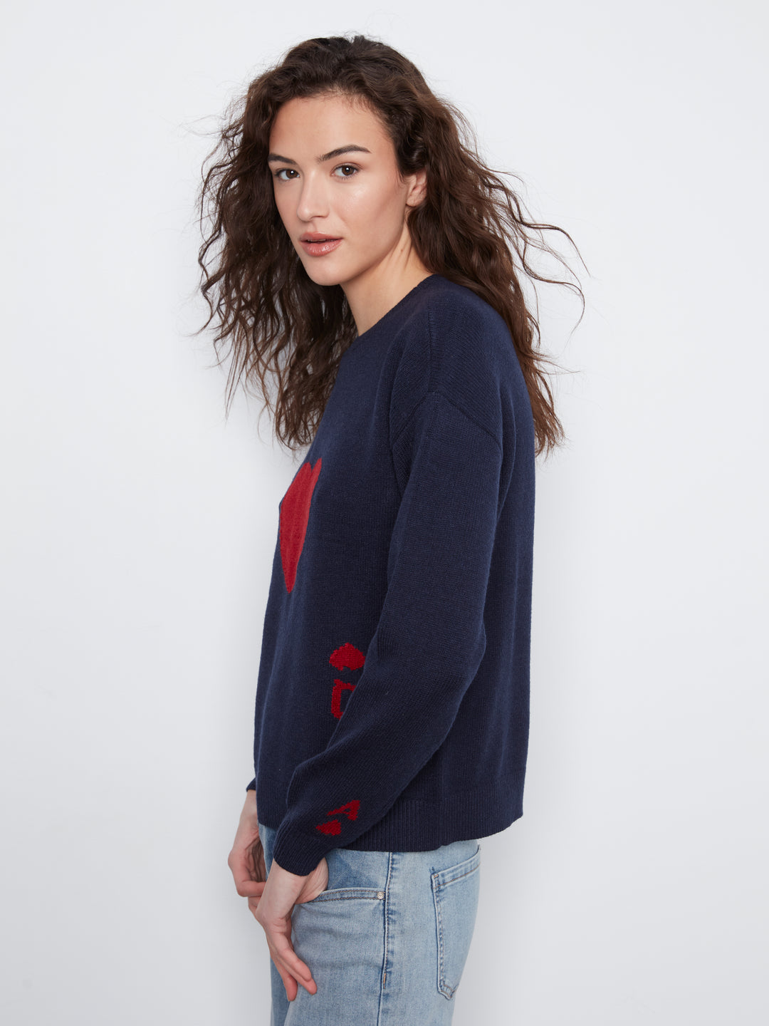 Navy Queen Of Hearts Sweater