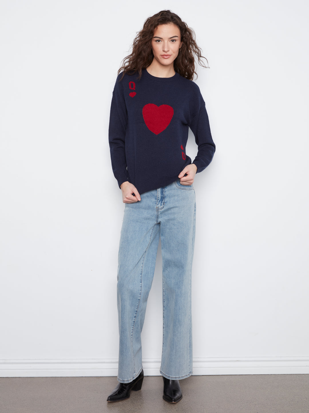 Navy Queen Of Hearts Sweater