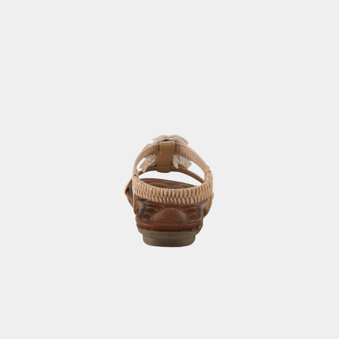 Nectarine Rose Gold Rosette Sandal