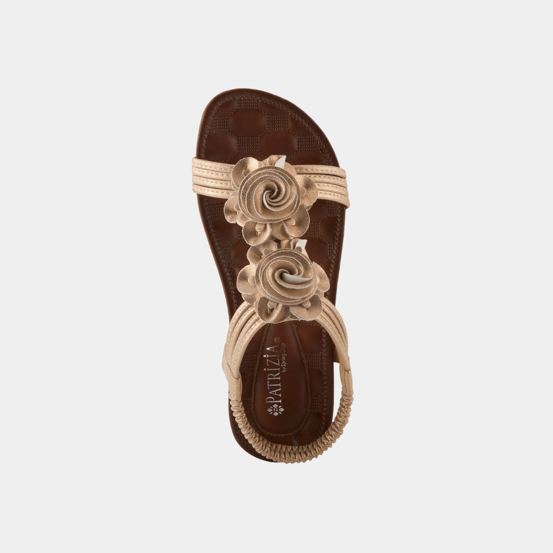 Nectarine Rose Gold Rosette Sandal