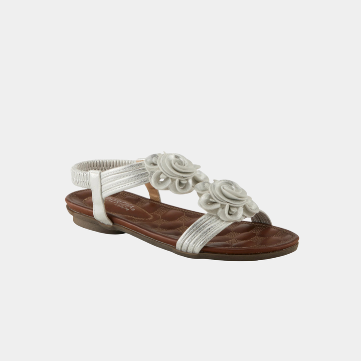 Nectarine Silver Rosette Sandal