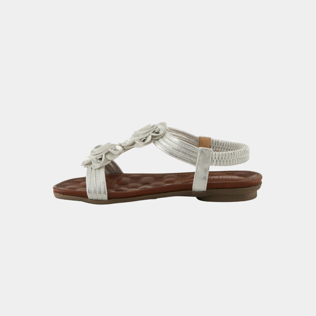 Nectarine Silver Rosette Sandal
