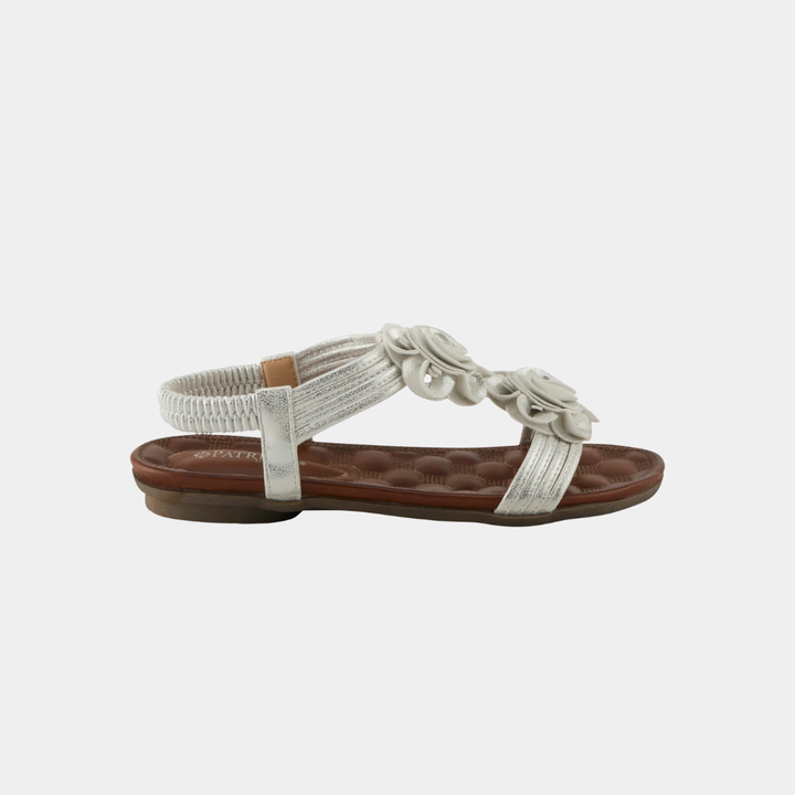 Nectarine Silver Rosette Sandal