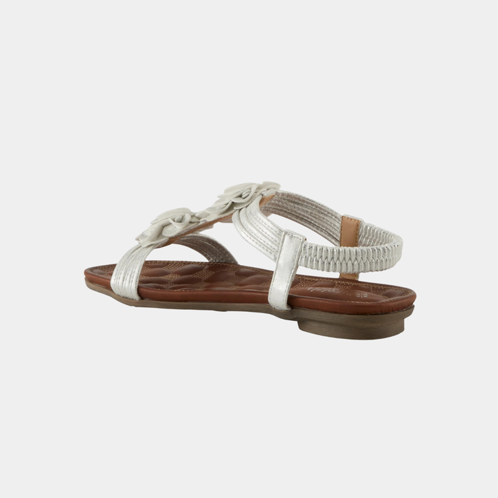 Nectarine Silver Rosette Sandal