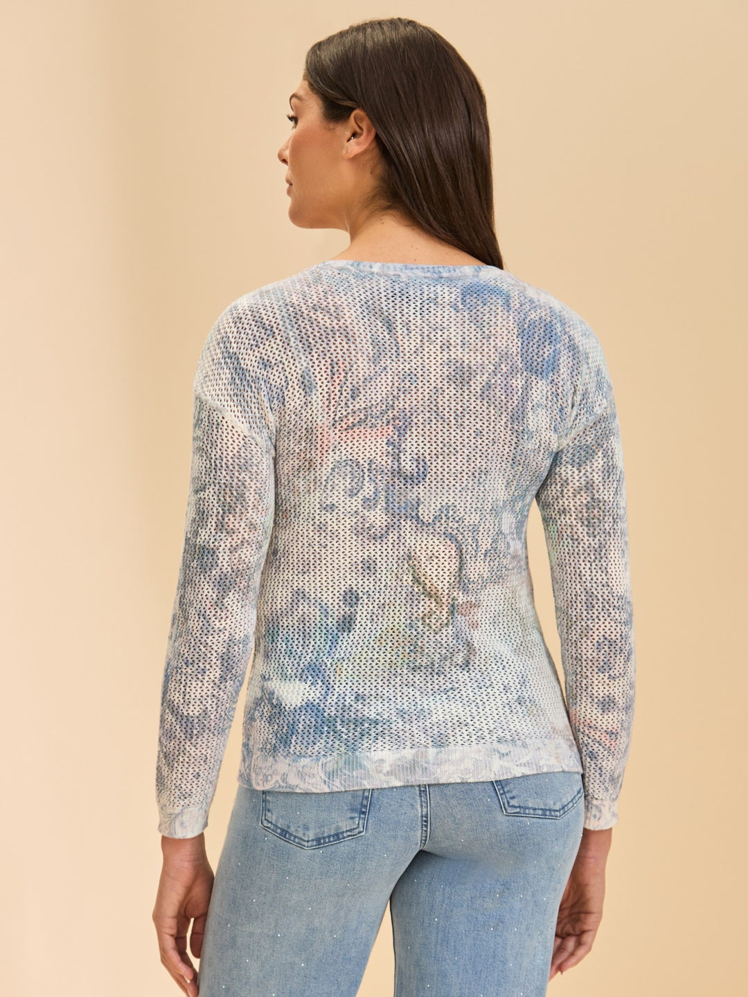 Neutral Narnia Print V-Neck Sweater