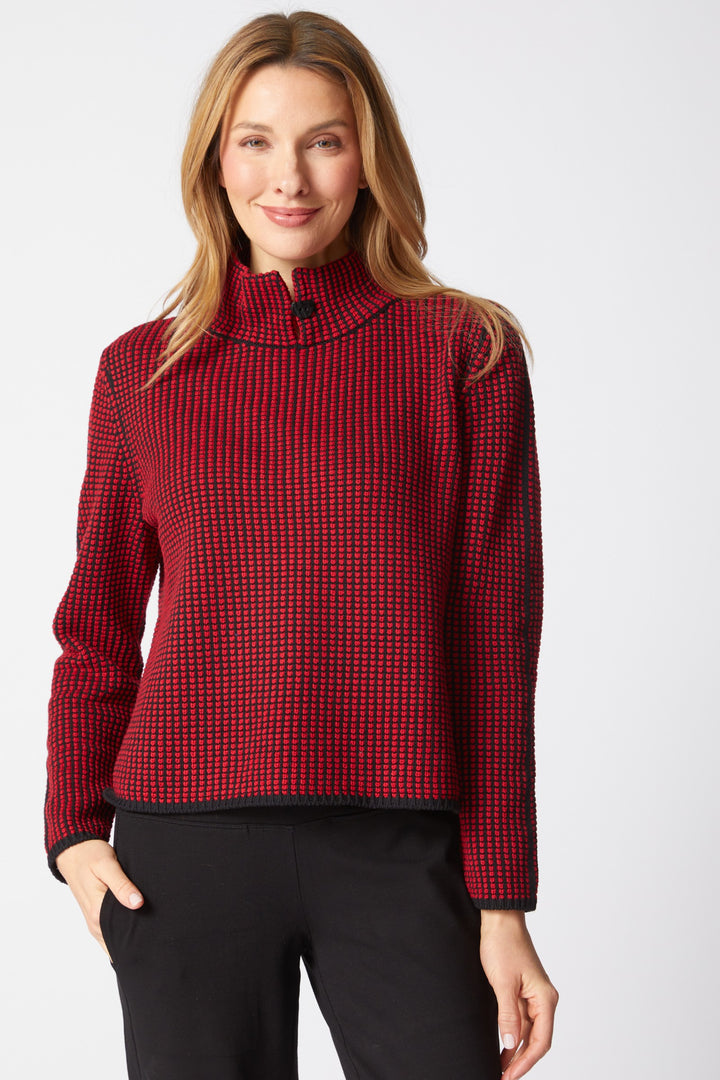 Night and Day Ruby Button Collar Pullover