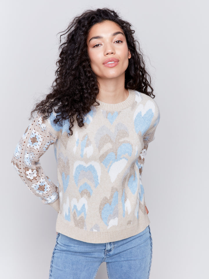 Ocean Hearts Jacquard Sweater