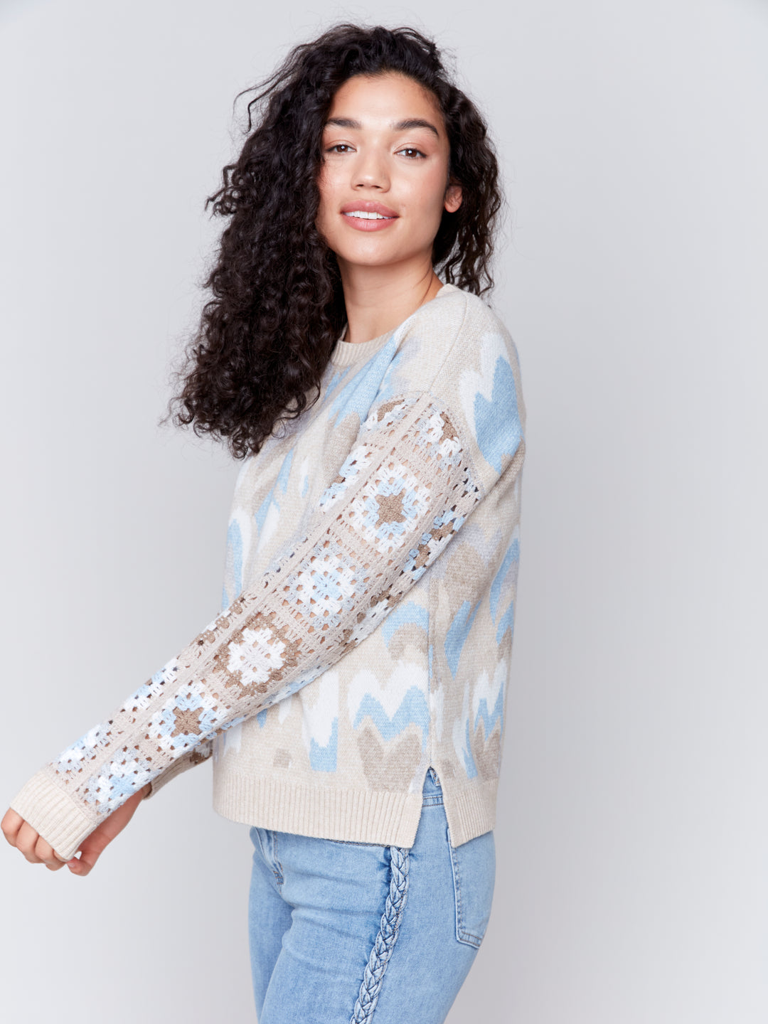 Ocean Hearts Jacquard Sweater