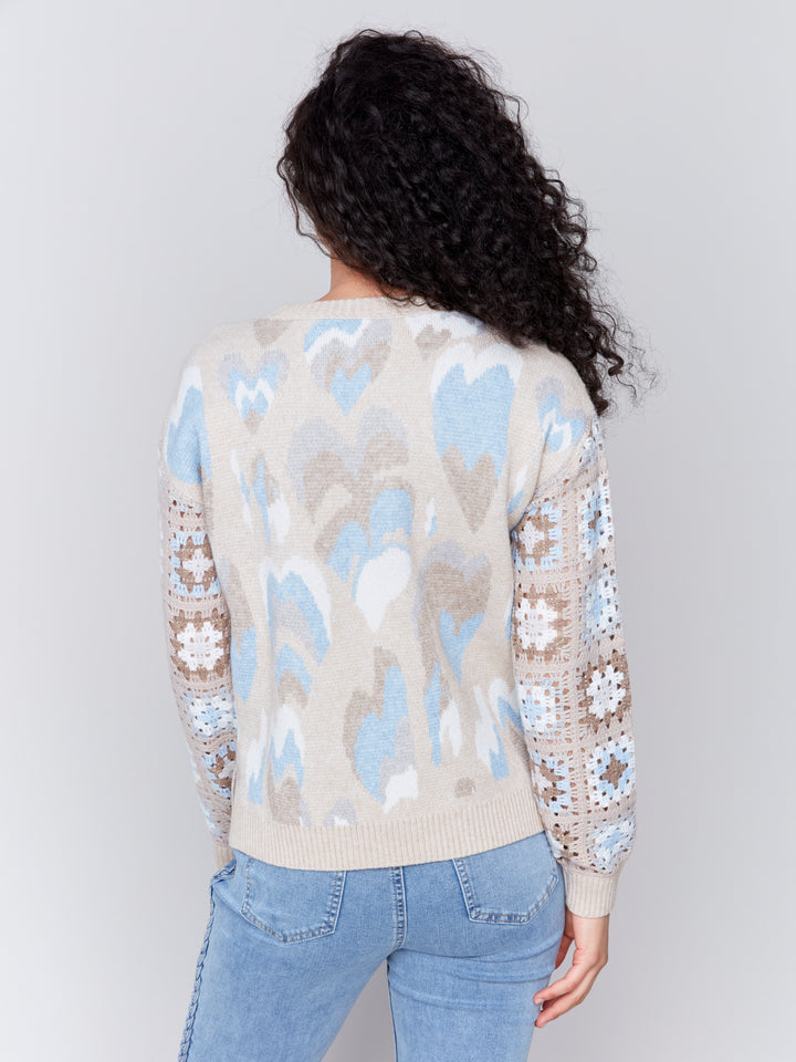 Ocean Hearts Jacquard Sweater