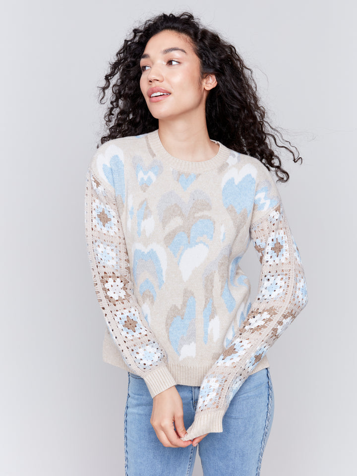 Ocean Hearts Jacquard Sweater