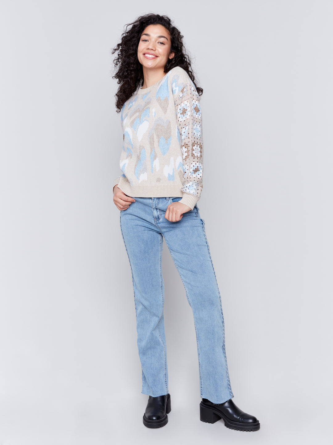 Ocean Hearts Jacquard Sweater