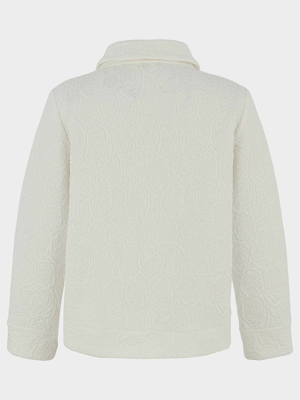 Off White Rose Jacquard Knit Jacket