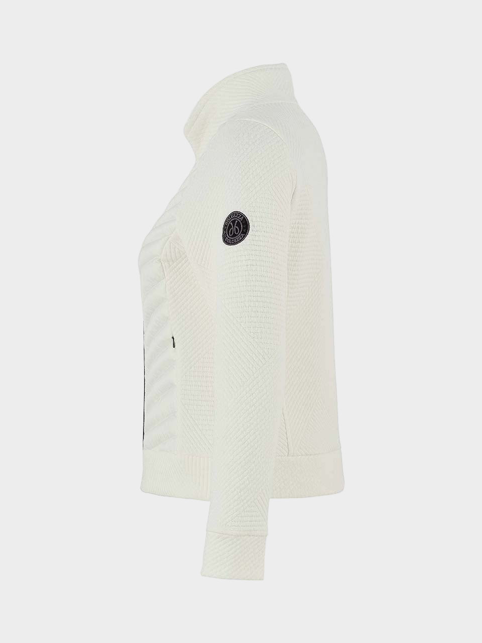 Off White Zip Up Mixed Lines Jacquard Jacket