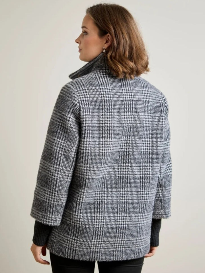 Olga Black and White Houndstooth Coat