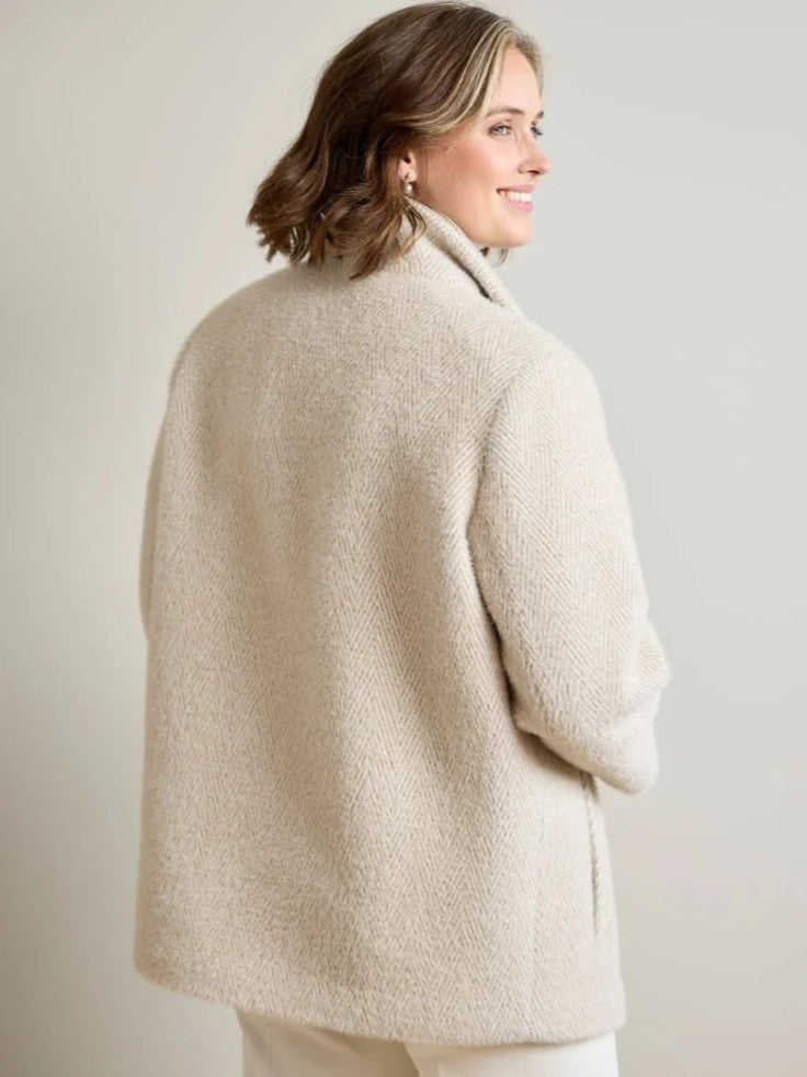 Olga Oatmeal Herringbone Coat