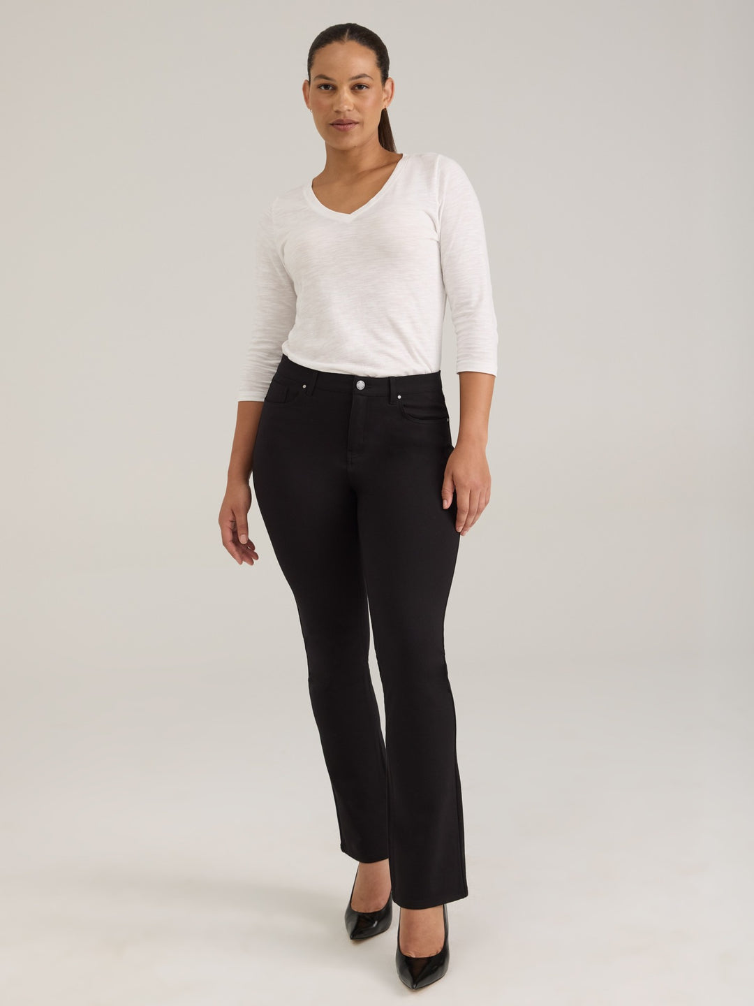 Olivia Black Boot Leg Ponte Pant