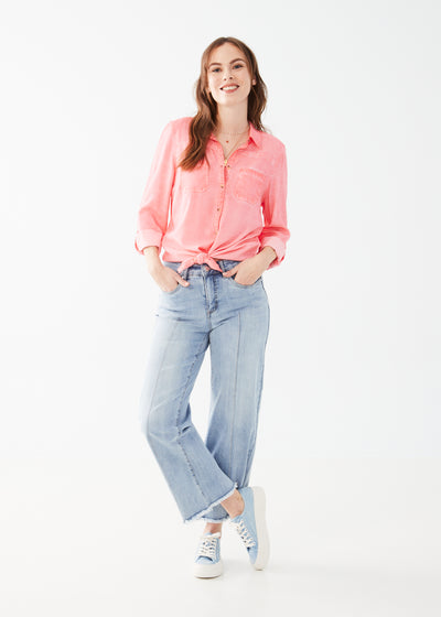 Olivia Pintuck Wide Ankle Jean