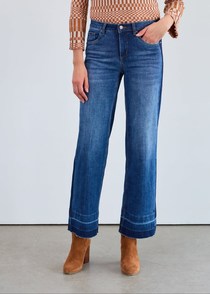 Olivia Release Hem Wide Leg Jean