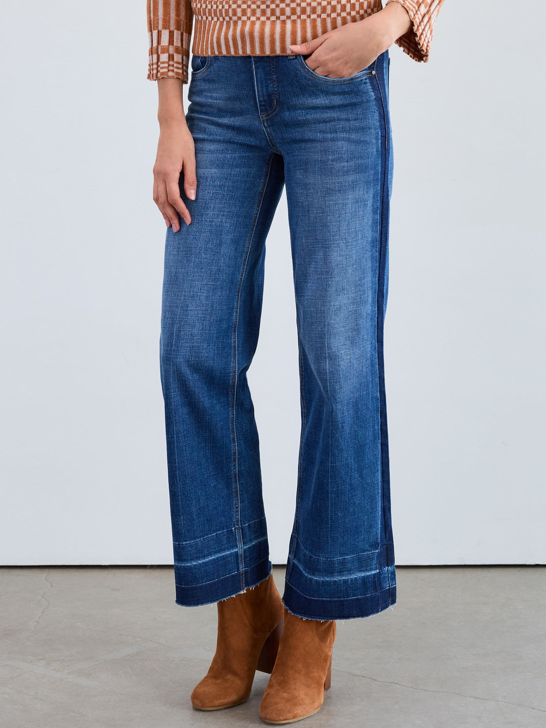 Olivia Release Hem Wide Leg Jean