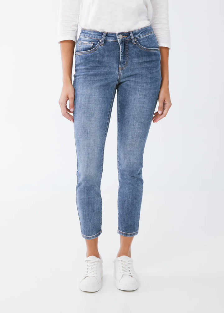 Olivia Slim Ankle Crosshatch Denim