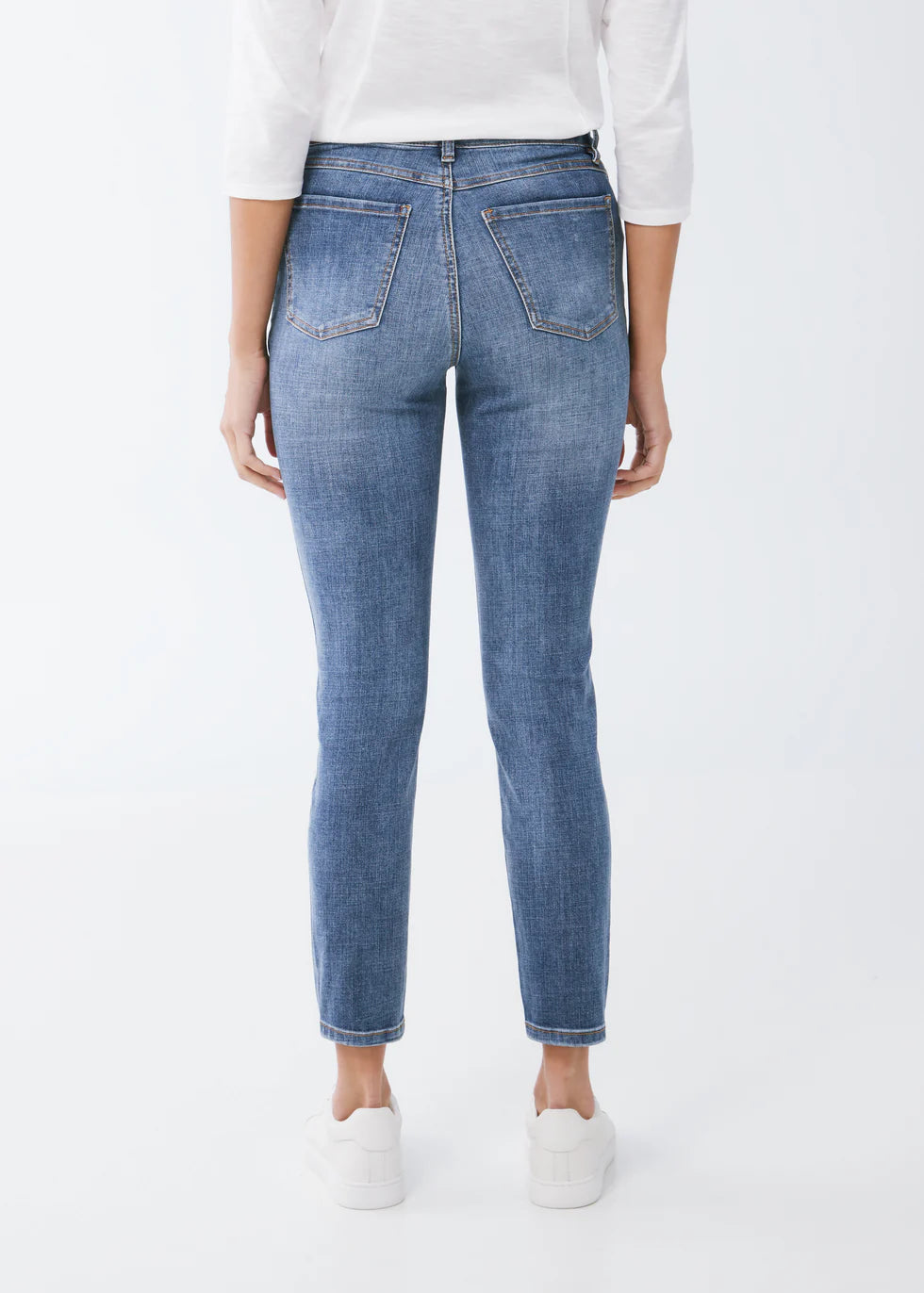 Olivia Slim Ankle Crosshatch Denim