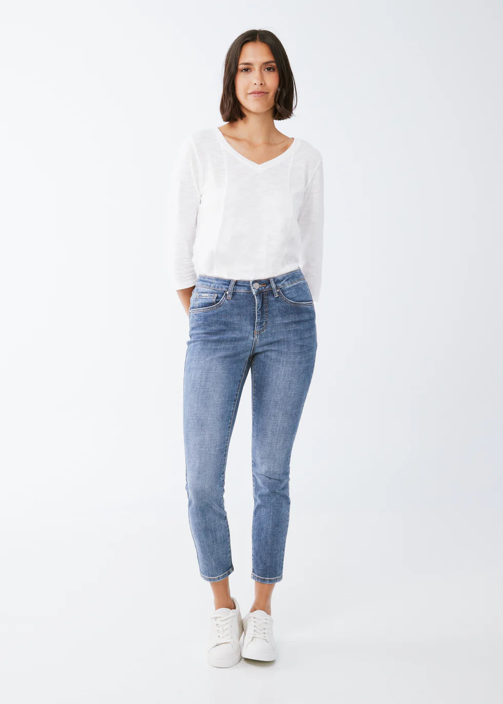 Olivia Slim Ankle Crosshatch Denim