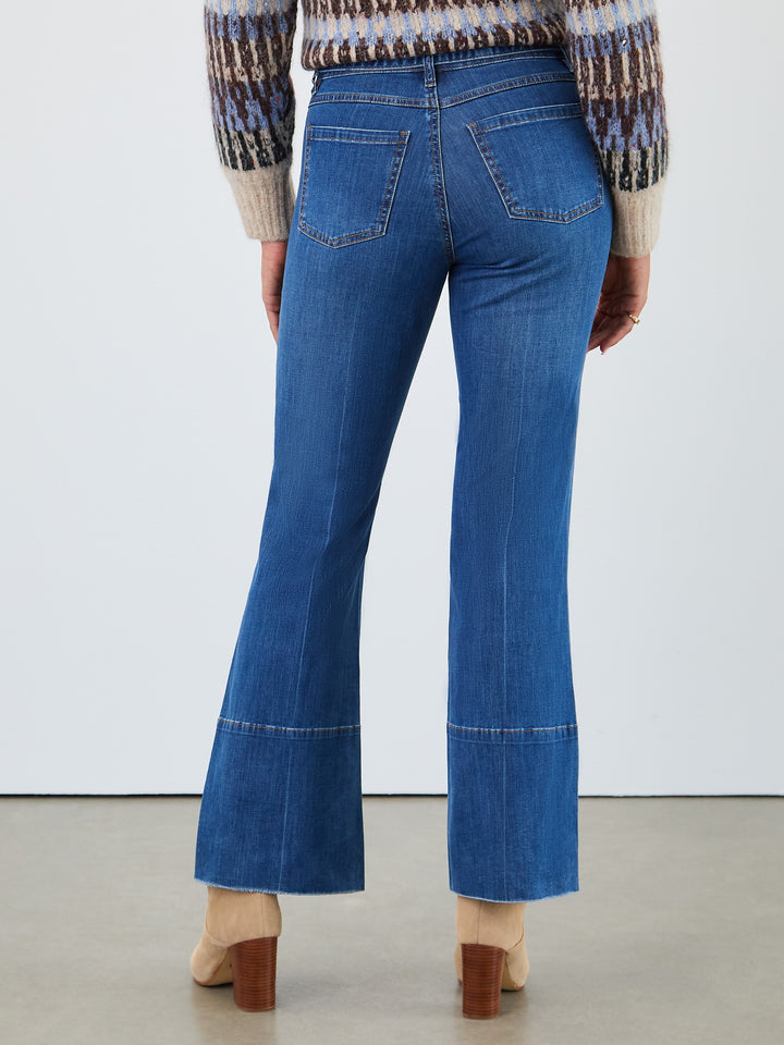 Olivia Wide Cuff Bootleg Jean With Belt