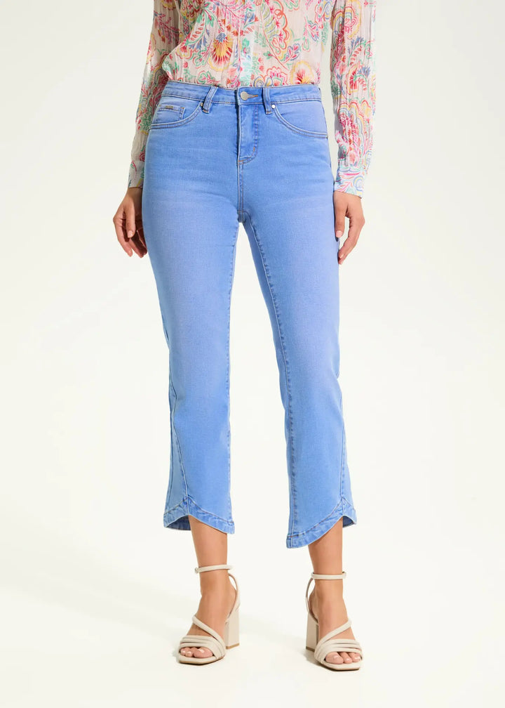 Olivia Bootcut Ankle Jean with Printed Belt