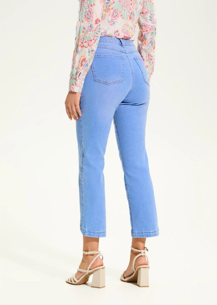 Olivia Bootcut Ankle Jean with Printed Belt