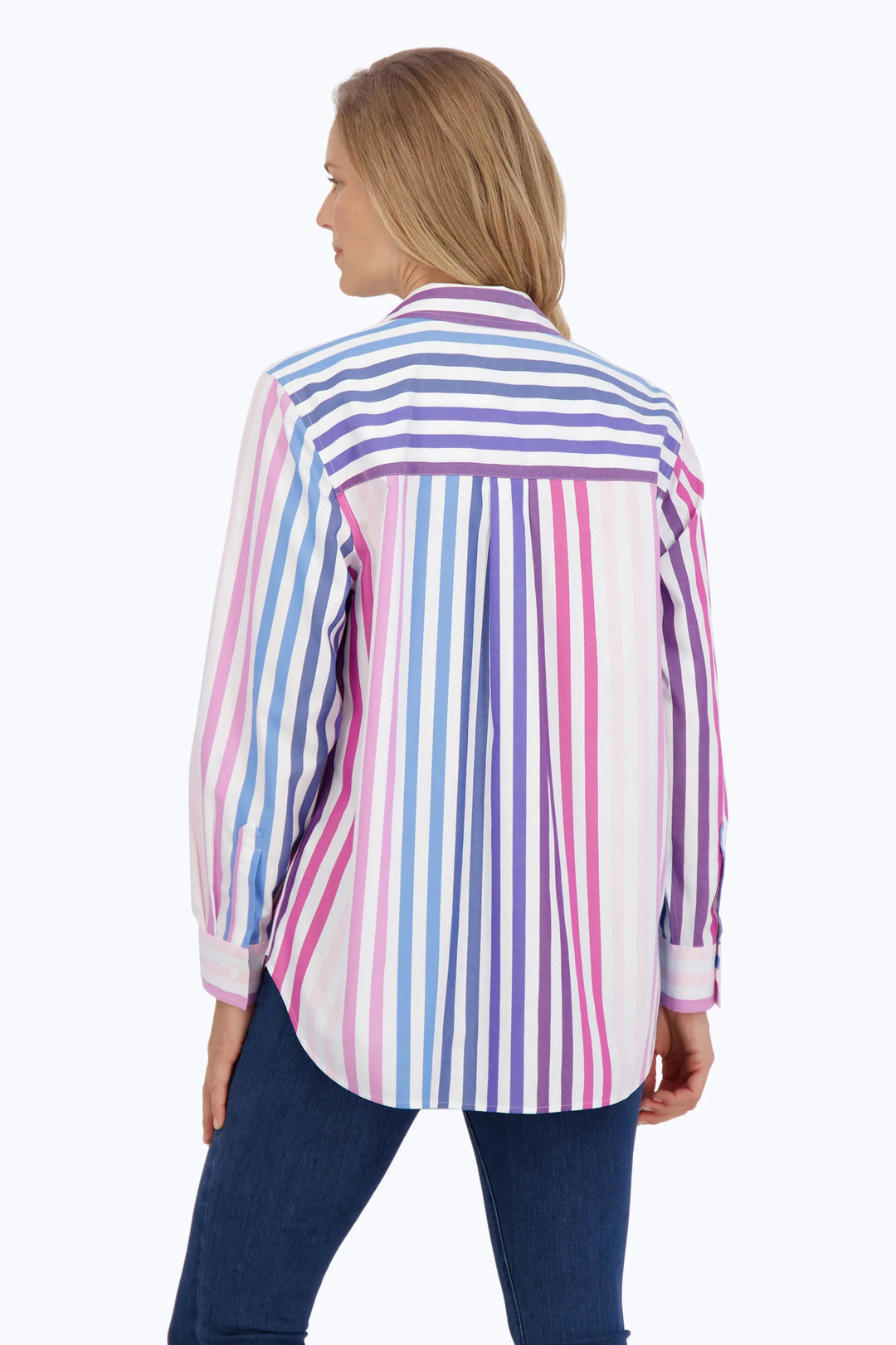 Ombre Multi Stripe Boyfriend Shirt
