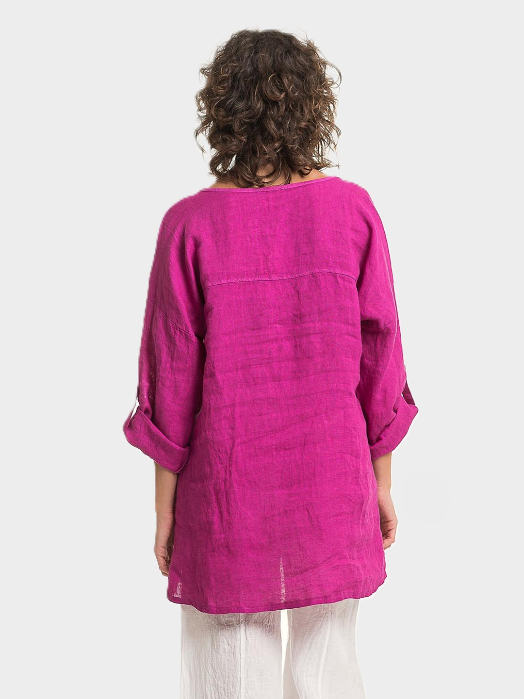 Orchidea Notch Neck Linen Tunic